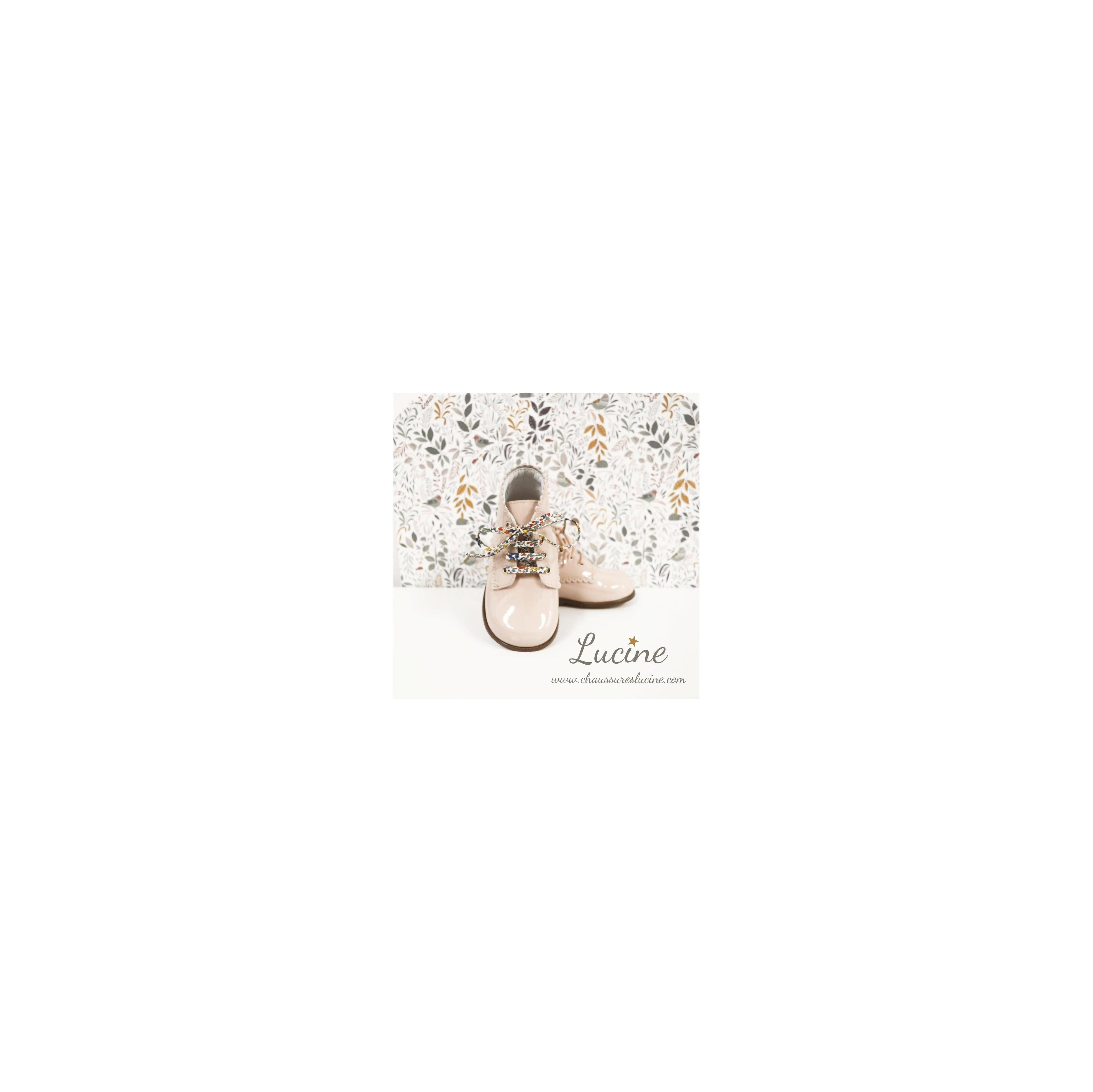 Chaussures Bottillons Souples Clarence Frisettes - Vernis Rose Nude - Fille