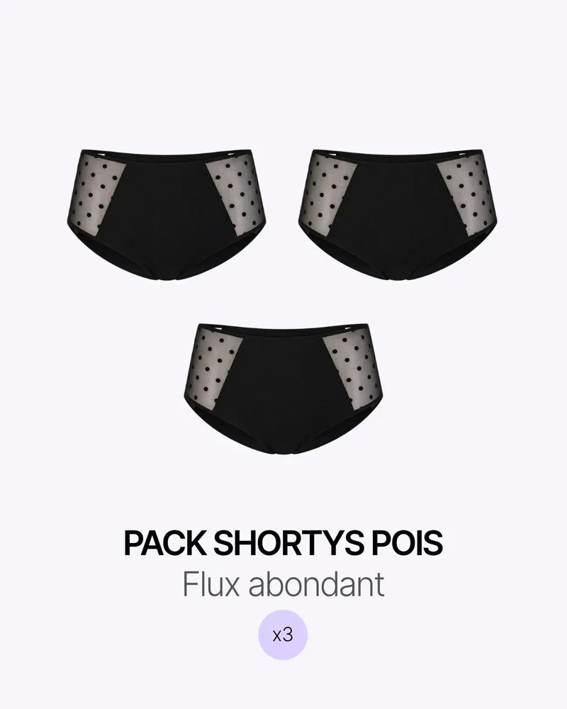Pack Menstruel Trio Shortys Tulle Pois