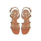 Sandales - Valentino Garavani Rockstud Flat - Brown