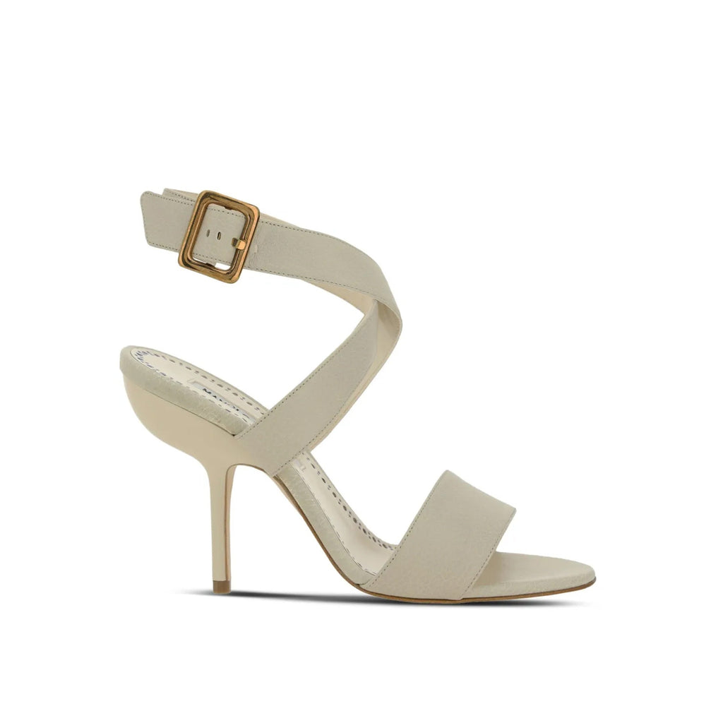 Sandales Manolo Blahnik Helua 105 Leather - Cream - Femme