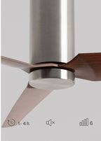 Wind Forma - Ventilateur De Plafond Silencieux 45W Avec Lumière D’Ambiance Optionnelle - Nickel/Effet Bois Foncé