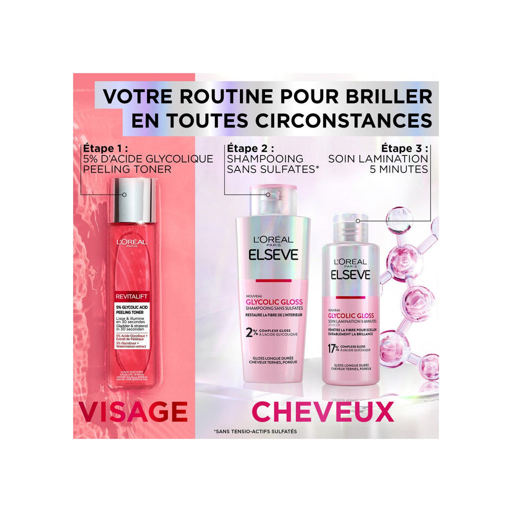 L'Oréal Paris - La Routine À L'Acide Glycolique Pour Tous Types De Peaux & Cheveux