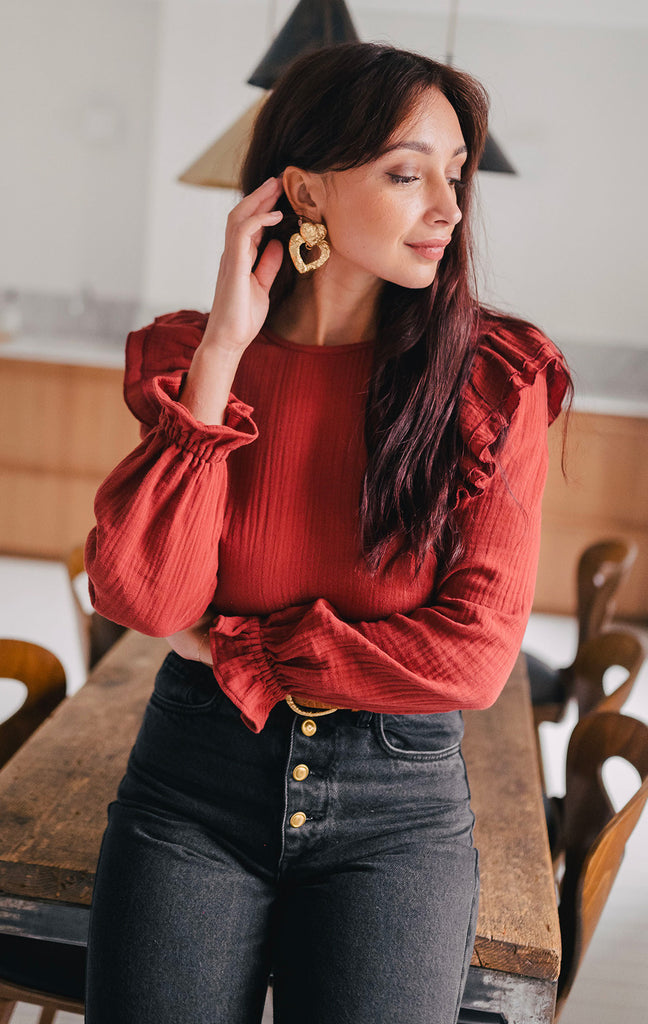 Blouse Silène Grenat Coton