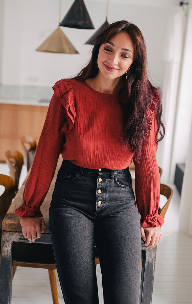 Blouse Silène Grenat Coton