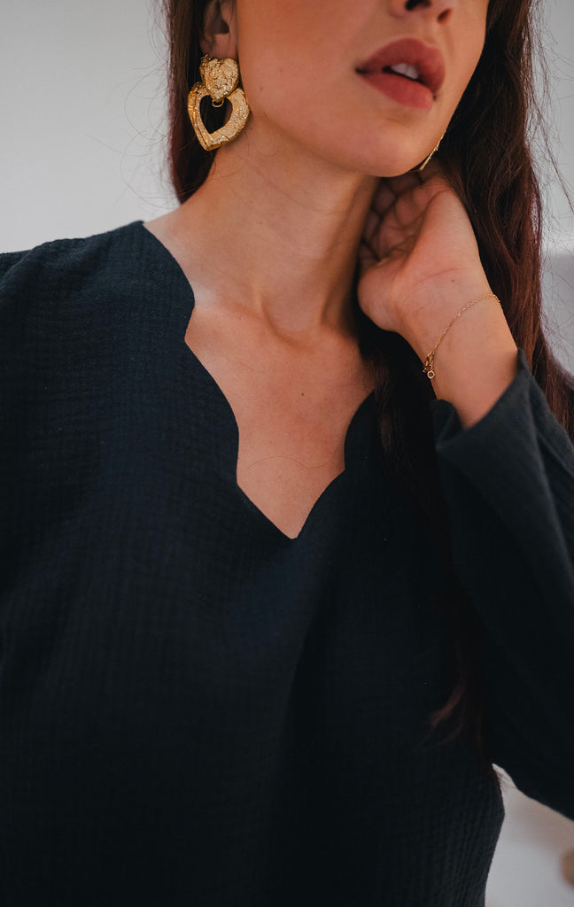 Blouse Sully Ébène Coton