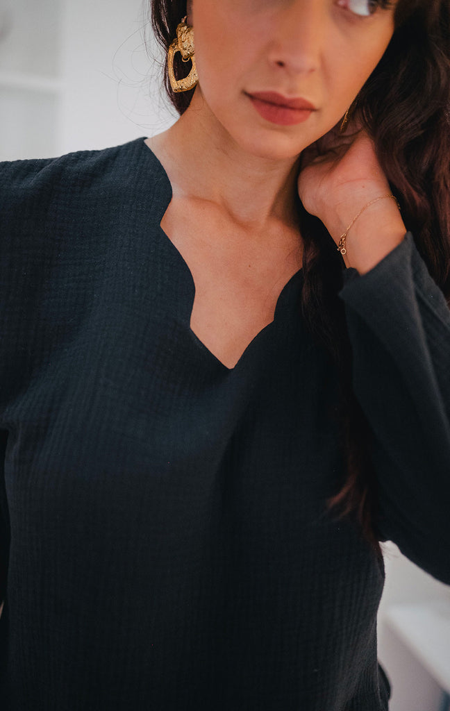 Blouse Sully Ébène Coton