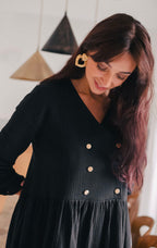 Robe Jade Noir Coton