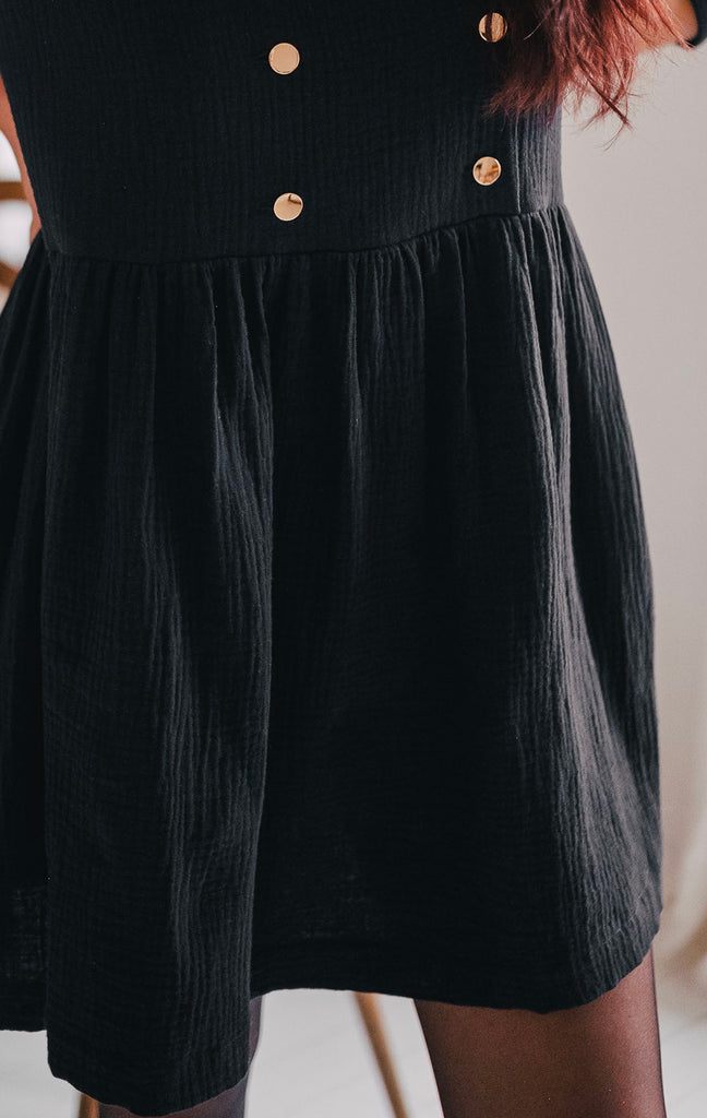 Robe Jade Noir Coton
