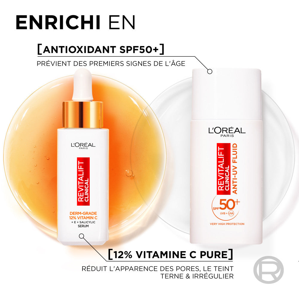 L'Oréal Paris - Revitalift Clinical Coffret Routine Sérum & Fluide Fps 50+ À La Vitamine C - 2 Produits