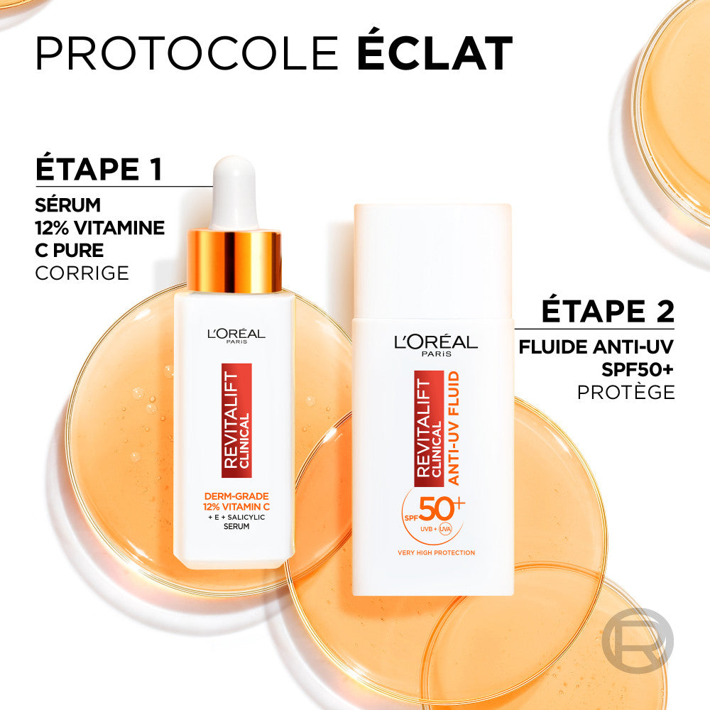 L'Oréal Paris - Revitalift Clinical Coffret Routine Sérum & Fluide Fps 50+ À La Vitamine C - 2 Produits