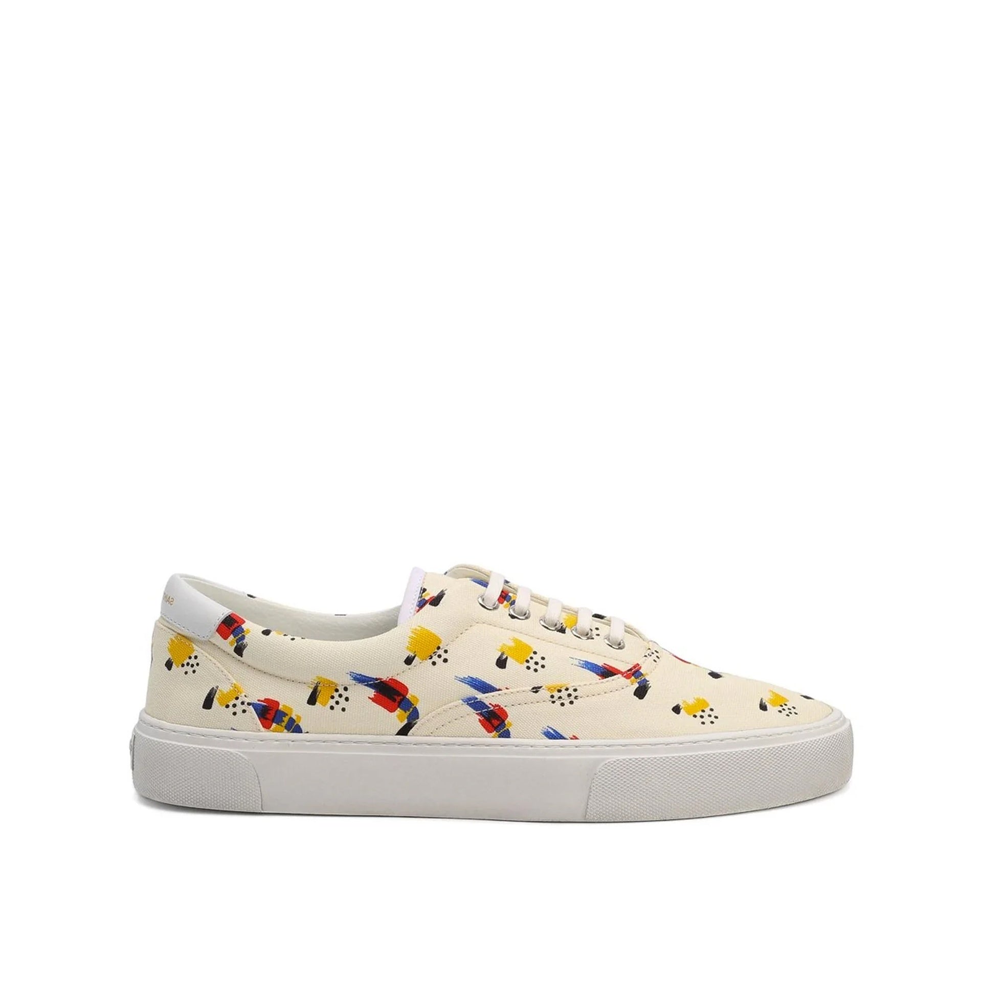 Baskets Saint Laurent Printed Canvas - White - Homme