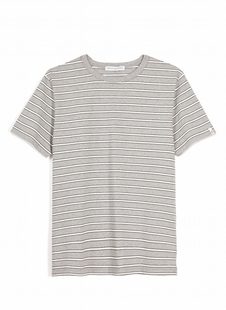 Maison Standards - T-Shirt Coton Organique - Rayé Gris - Homme