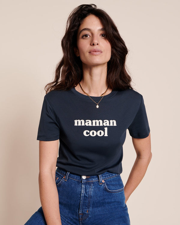 Le T-Shirt Maman Cool En Jersey Côtelé - Charbon