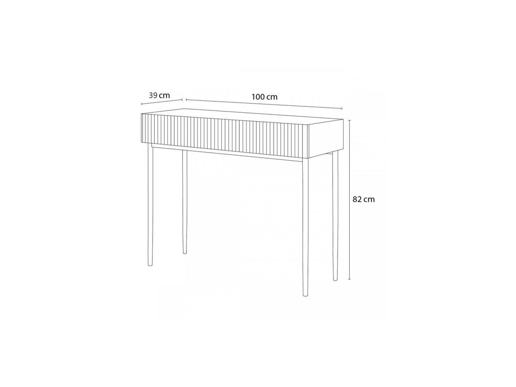 Kasha - Console 2 Tiroirs - Pieds Noirs