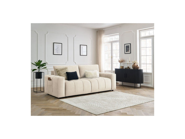 Arsene - Canapé Droit Convertible Coffre - Tissu Velours