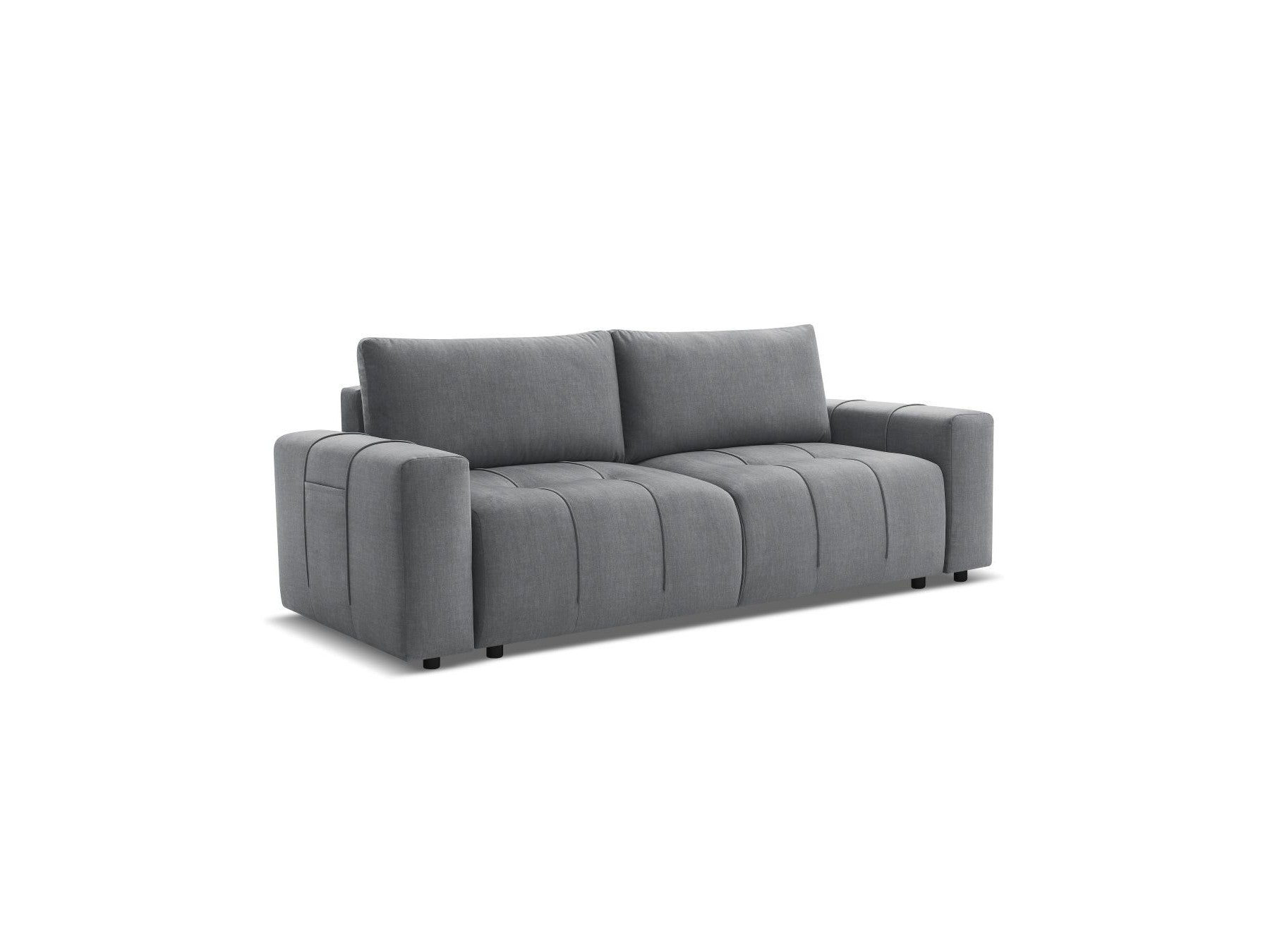 Arsene - Canapé Droit Convertible Coffre - Tissu Velours