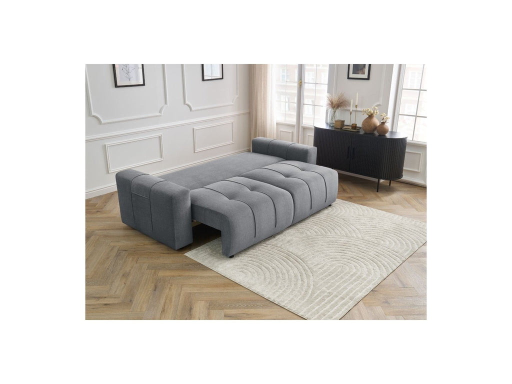 Arsene - Canapé Droit Convertible Coffre - Tissu Velours
