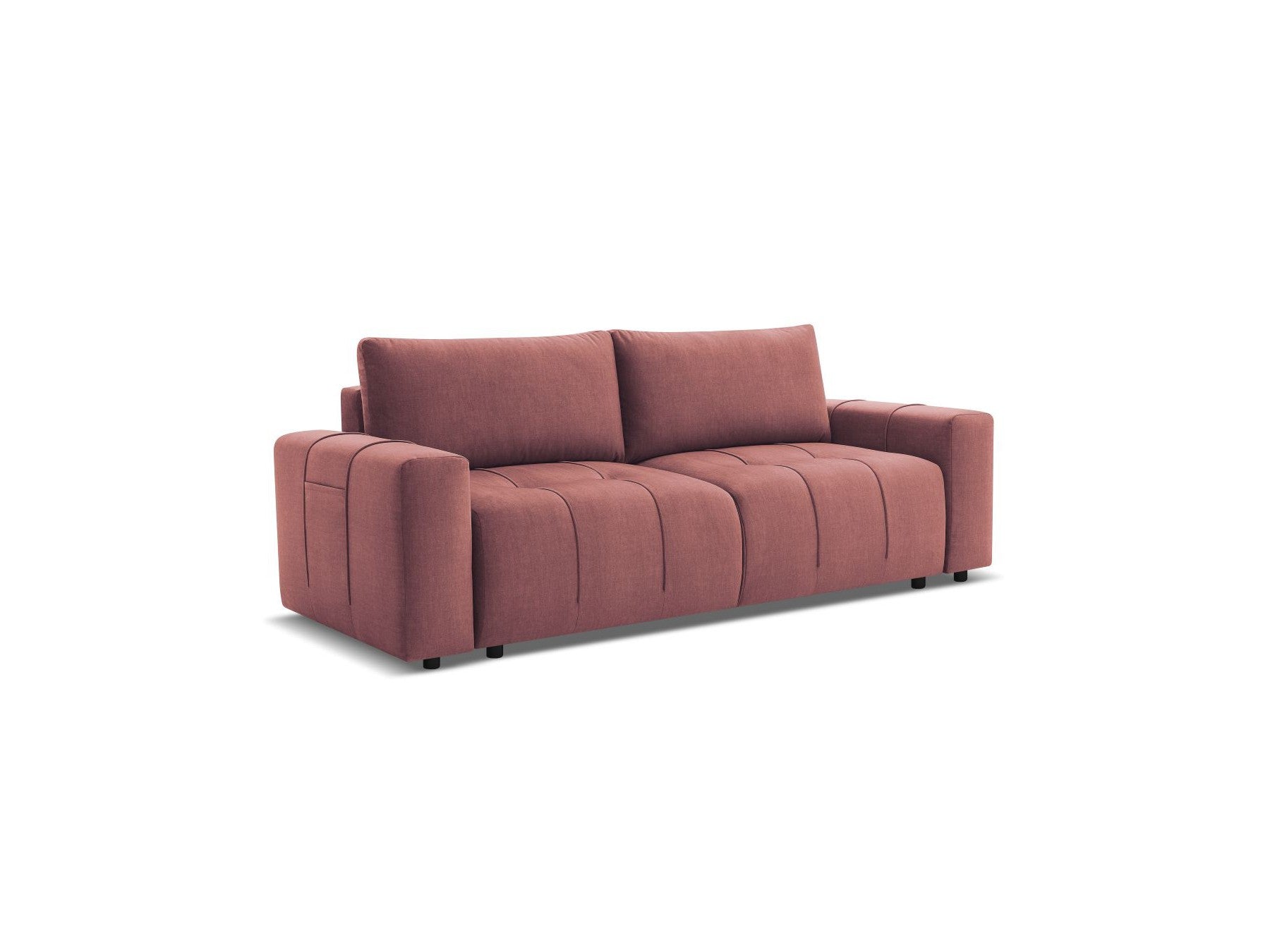 Arsene - Canapé Droit Convertible Coffre - Tissu Velours
