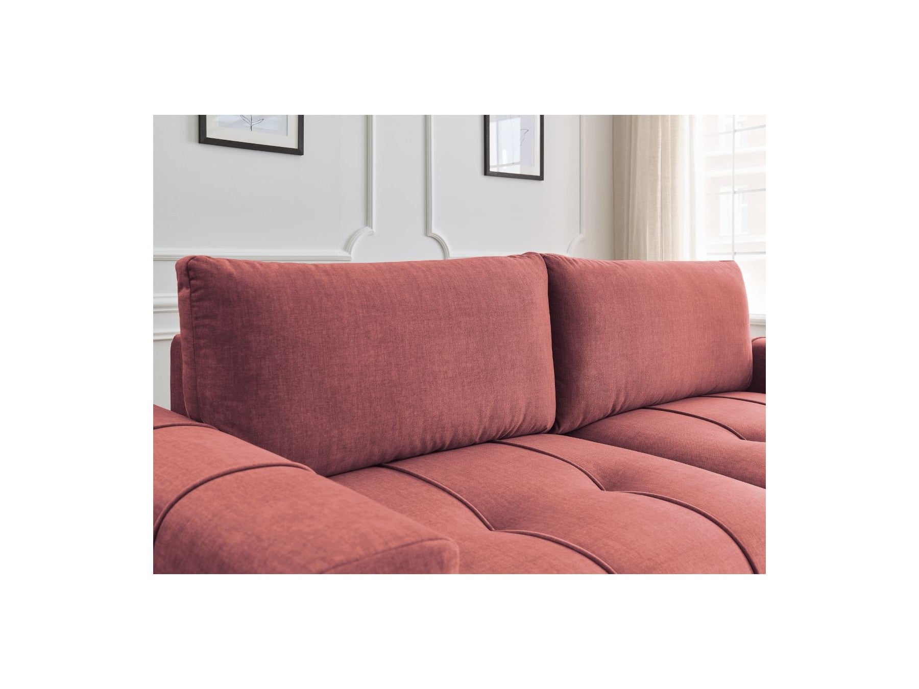 Arsene - Canapé Droit Convertible Coffre - Tissu Velours