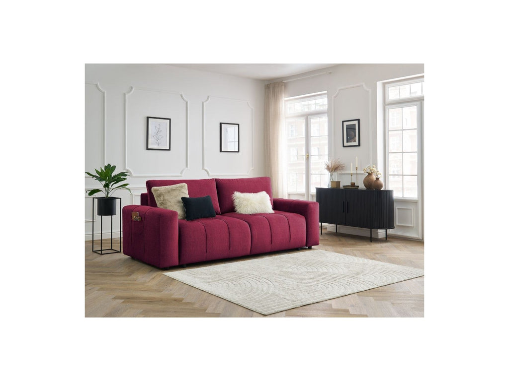 Arsene - Canapé Droit Convertible Coffre - Tissu Velours