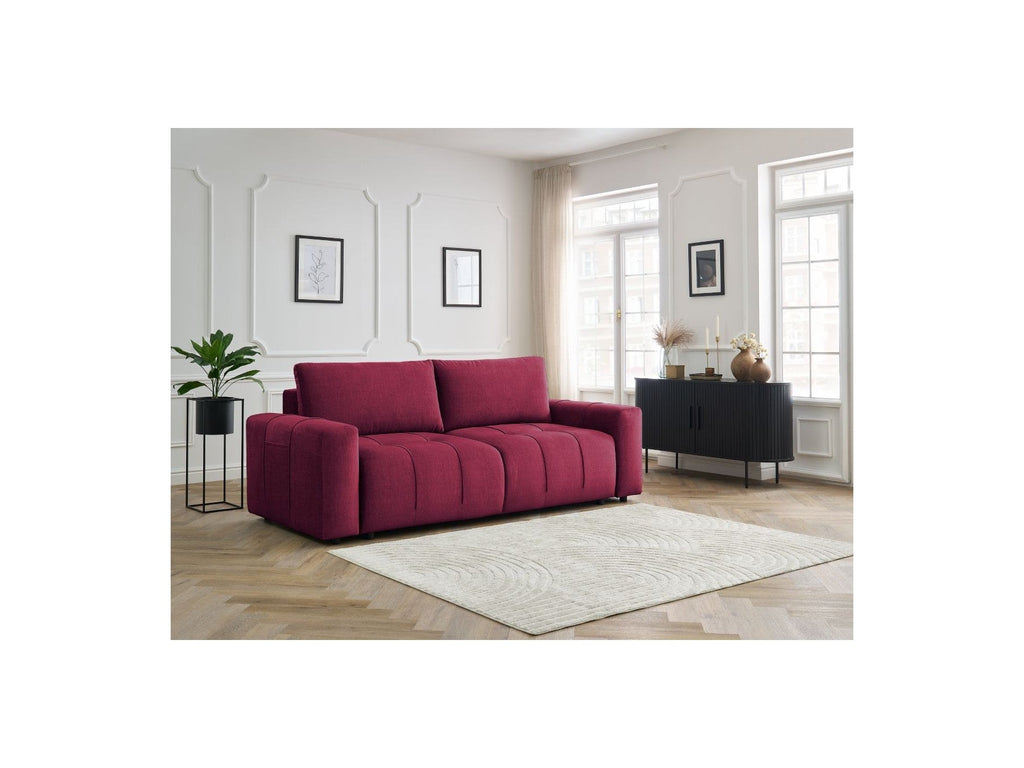 Arsene - Canapé Droit Convertible Coffre - Tissu Velours