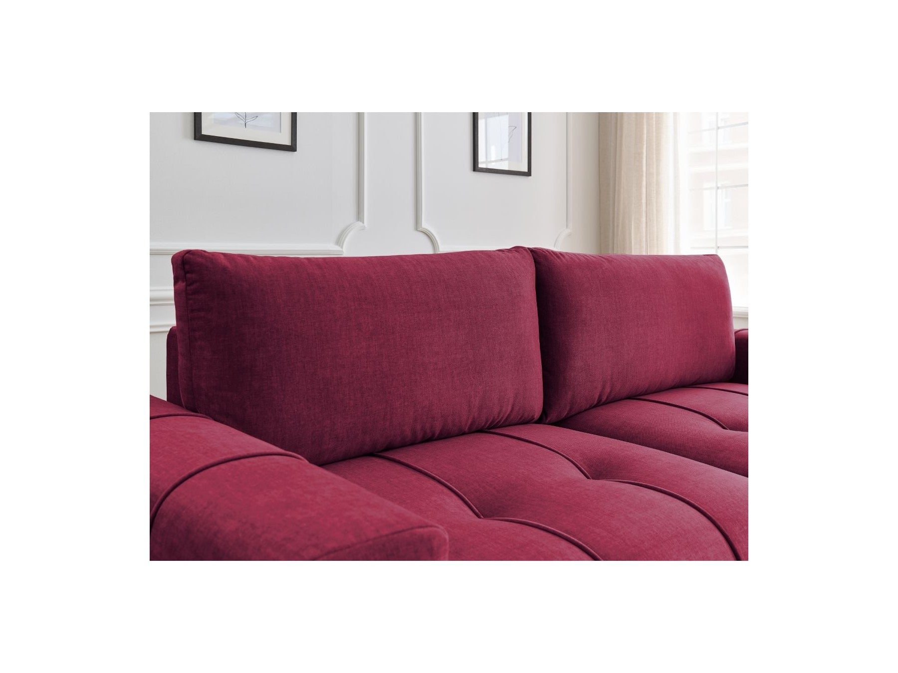 Arsene - Canapé Droit Convertible Coffre - Tissu Velours