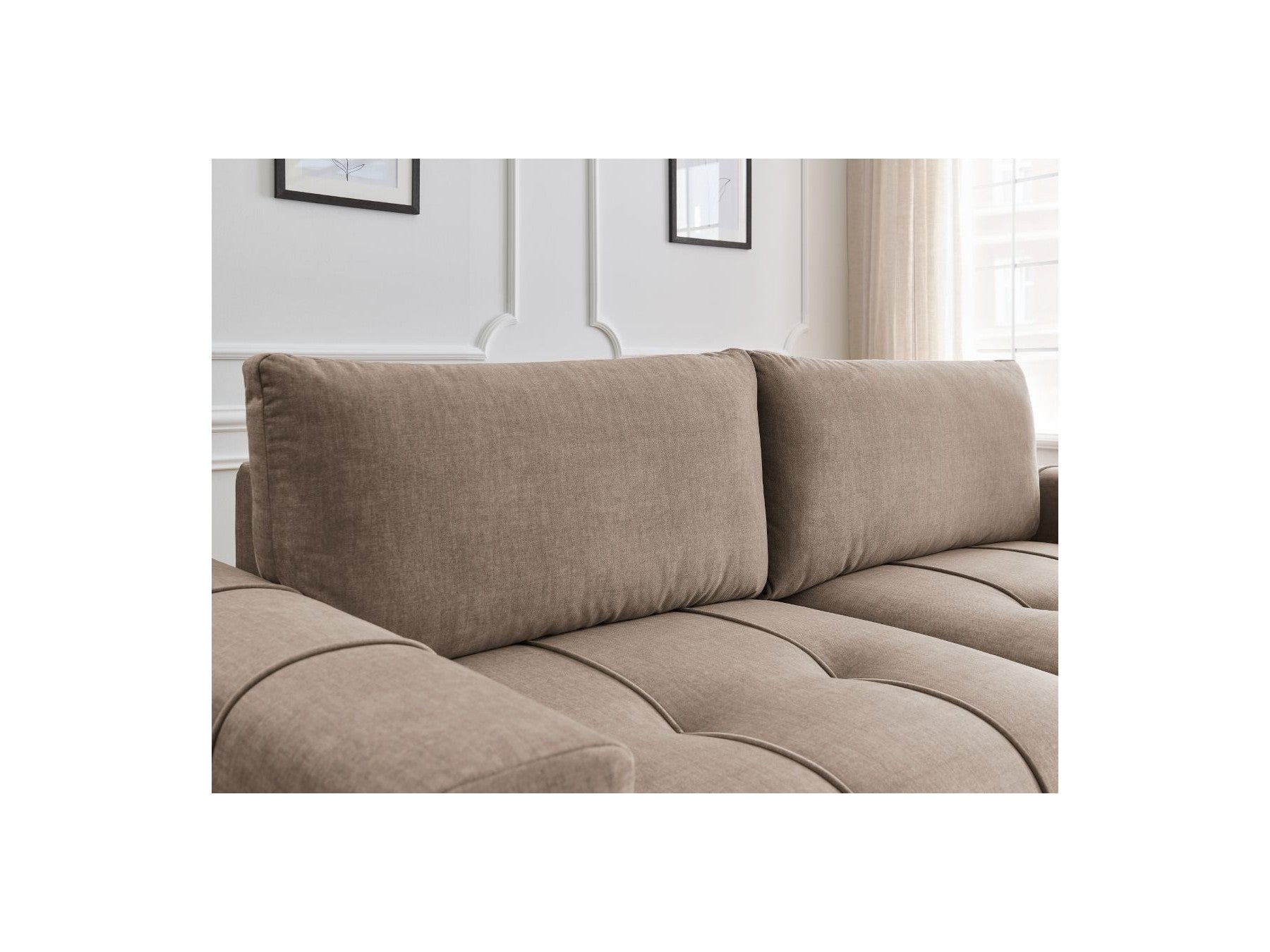 Arsene - Canapé Droit Convertible Coffre - Tissu Velours