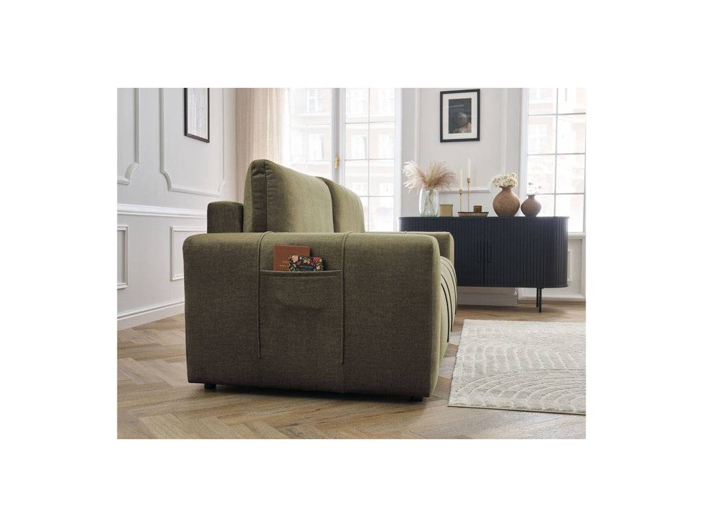 Arsene - Canapé Droit Convertible Coffre - Tissu Velours