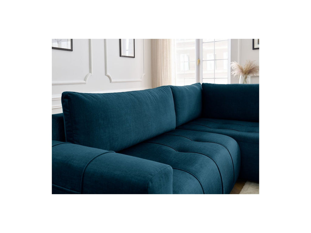 Arsene - Canapé D'Angle L Convertible Coffre - Velours - Angle Droit