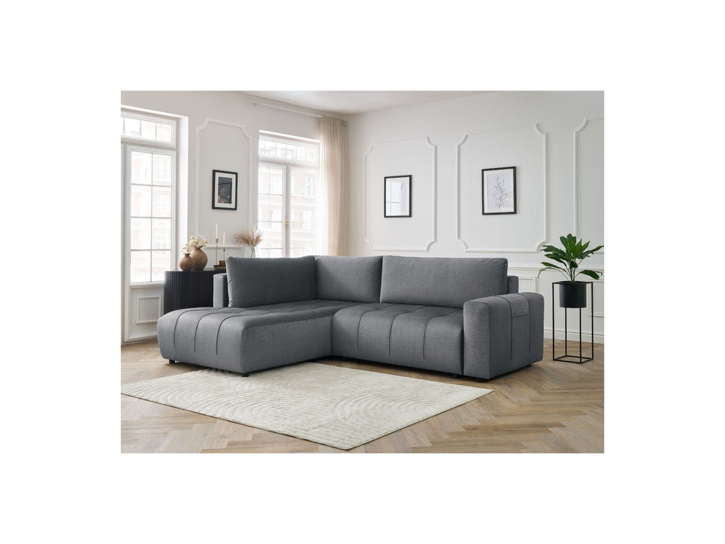 Arsene - Canapé D'Angle L Convertible Coffre - Velours - Angle Gauche