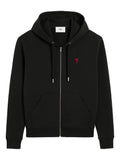 Ami Paris - Sweat À Capuche Zippé Ami De Coeur – Noir