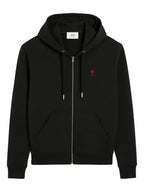 Ami Paris - Sweat À Capuche Zippé Ami De Coeur – Noir