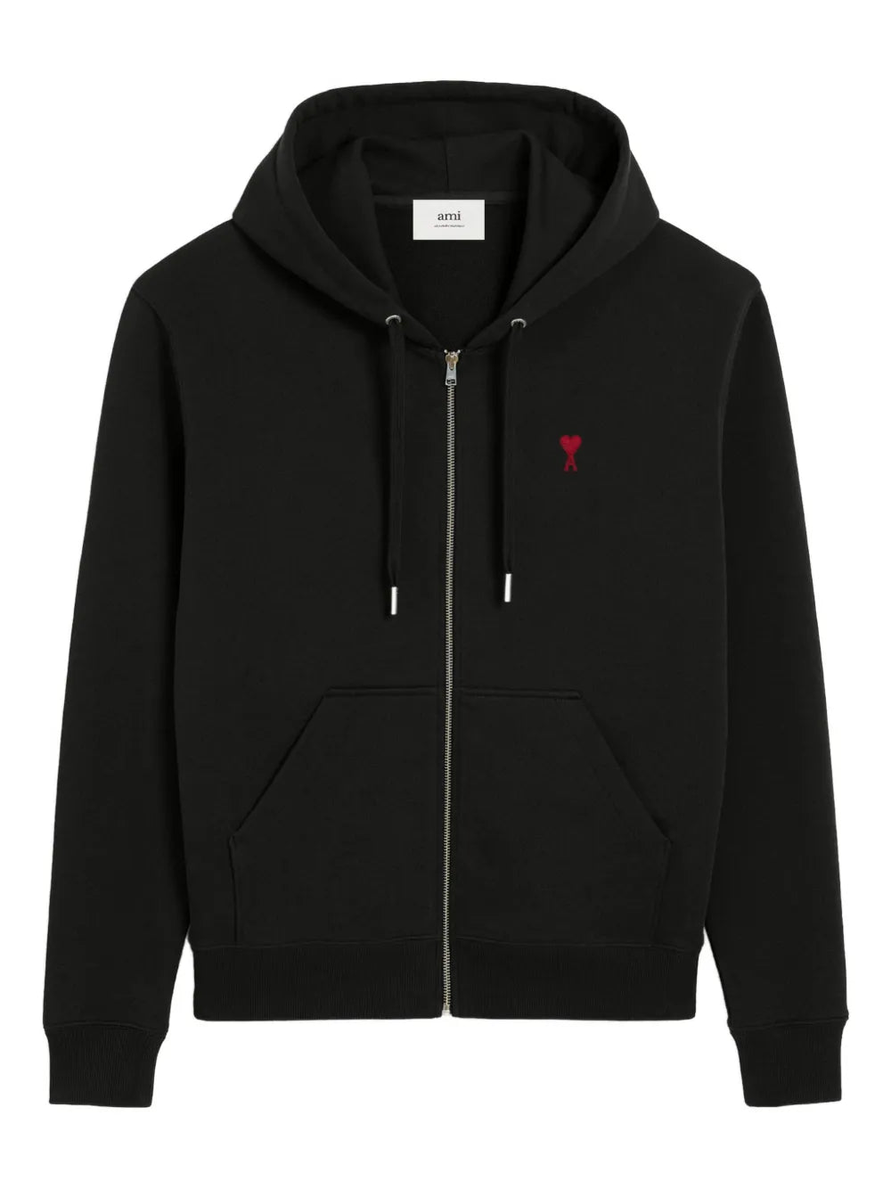 Ami Paris - Sweat À Capuche Zippé Ami De Coeur – Noir