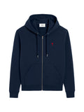 Ami Paris - Sweat À Capuche Zippé Ami De Coeur – Navy