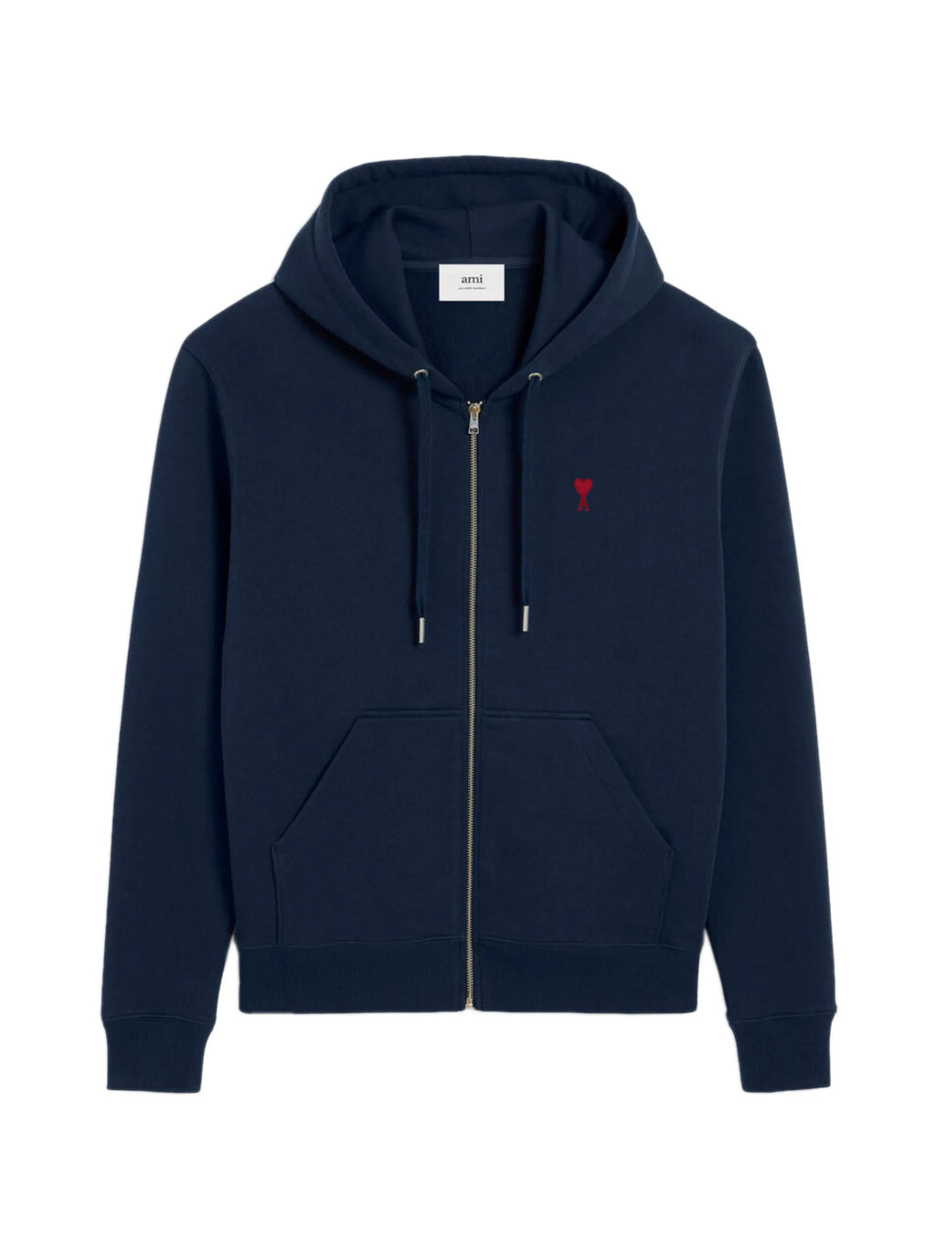 Ami Paris - Sweat À Capuche Zippé Ami De Coeur – Navy