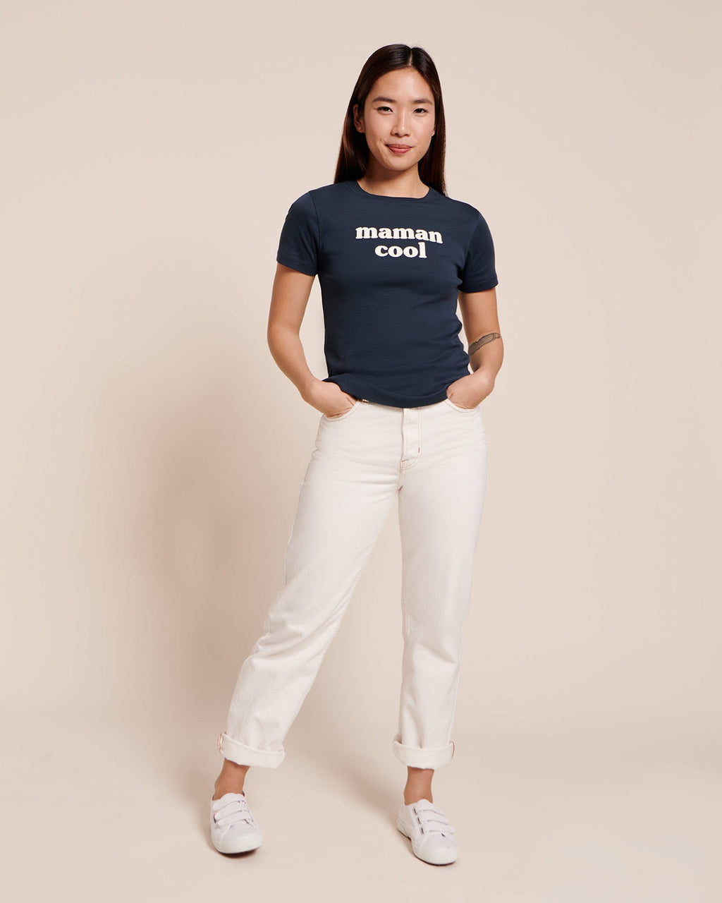 Le T-Shirt Maman Cool En Jersey Côtelé - Charbon