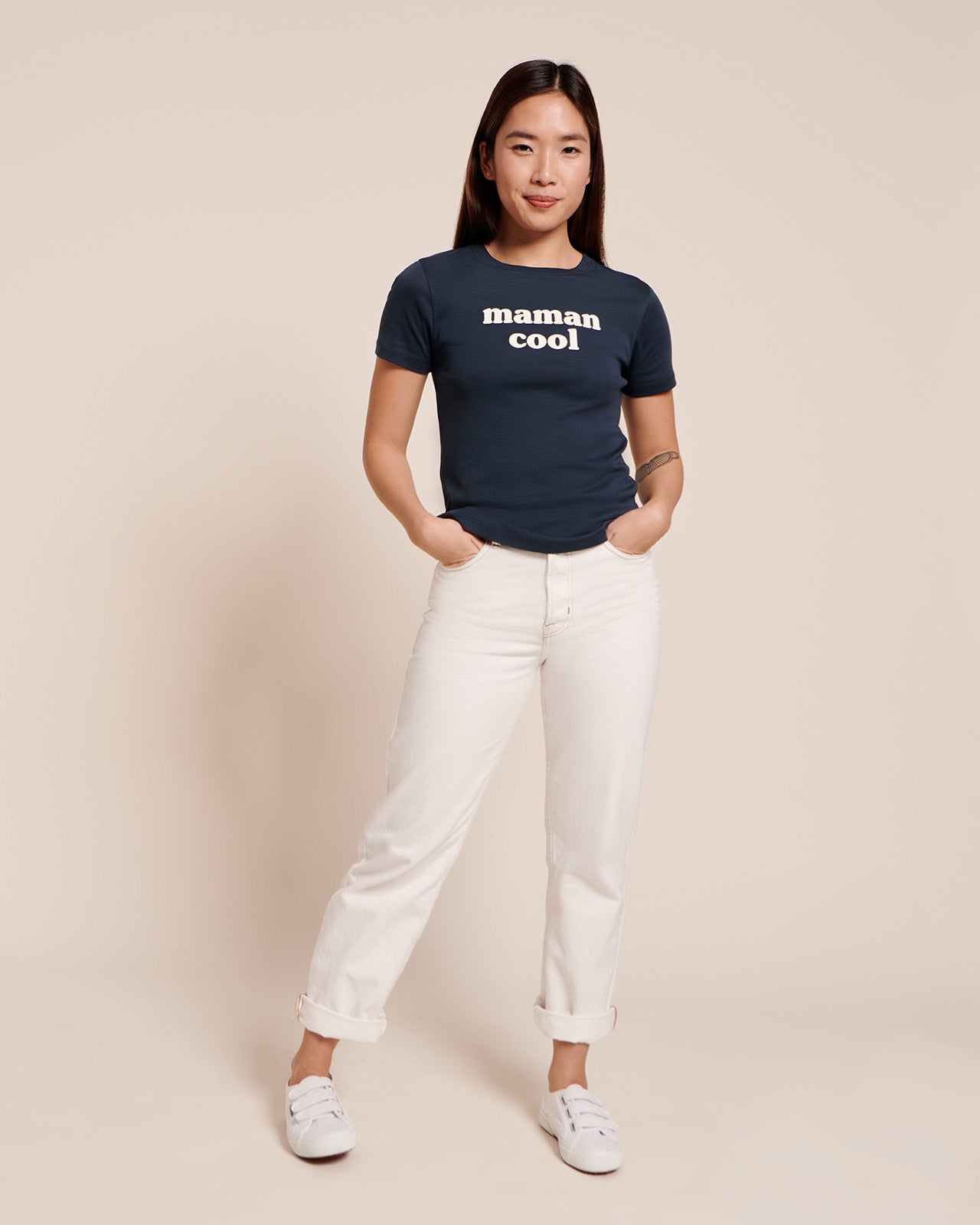 Le T-Shirt Maman Cool En Jersey Côtelé - Charbon