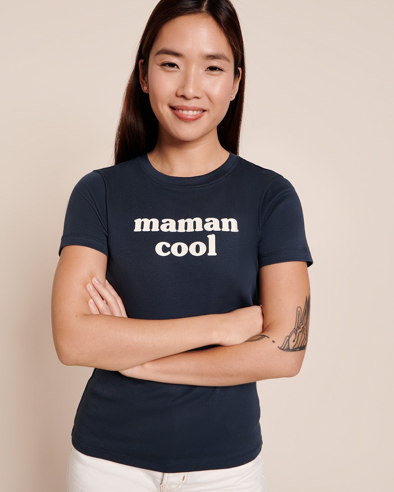 Le T-Shirt Maman Cool En Jersey Côtelé - Charbon