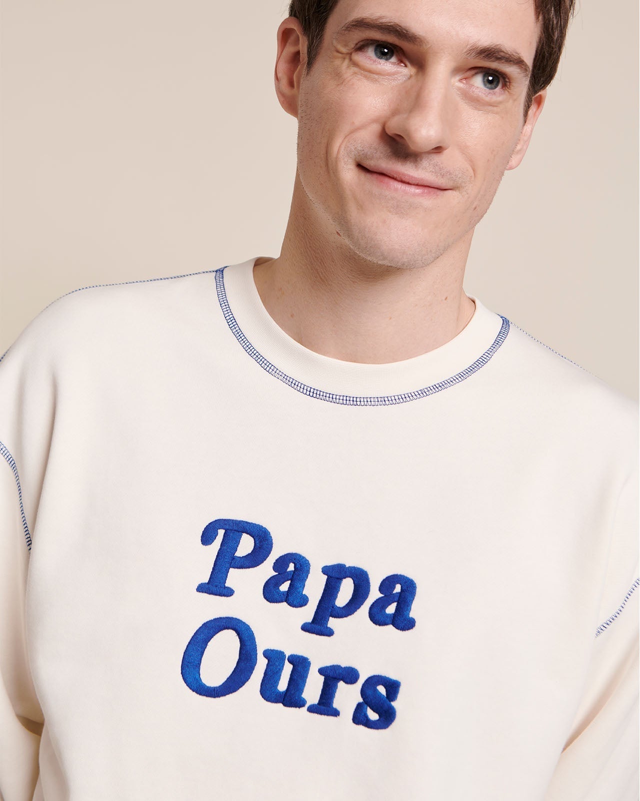 Le Sweat Papa Ours En Coton Bio - Blanc
