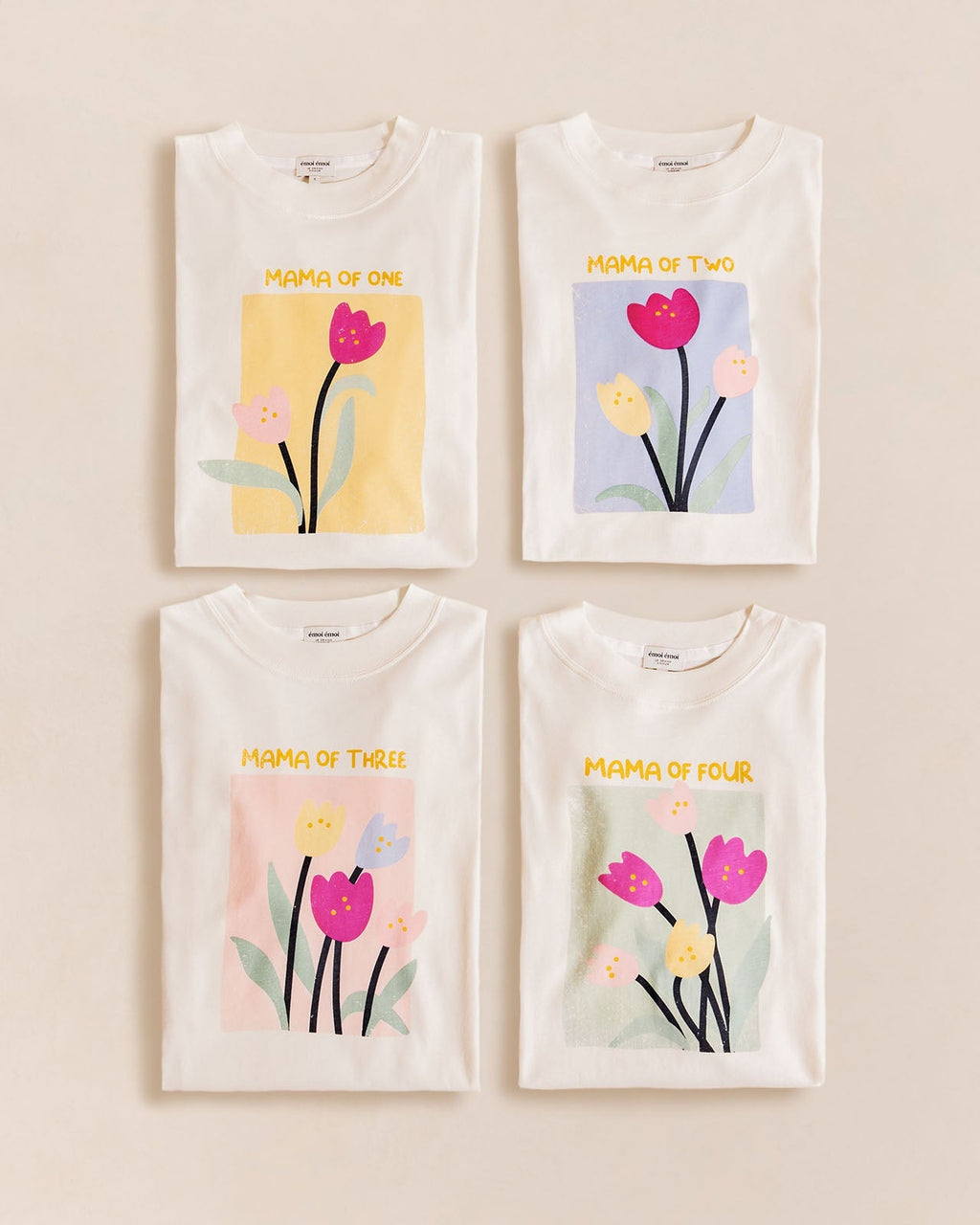 Le T-Shirt Mama Of Four En Coton - Tulipes