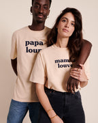 Le T-Shirt Maman Louve En Coton Bio - Latte