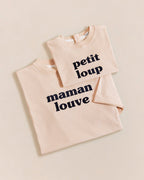 Le T-Shirt Maman Louve En Coton Bio - Latte