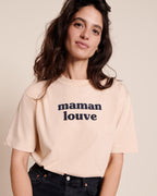 Le T-Shirt Maman Louve En Coton Bio - Latte