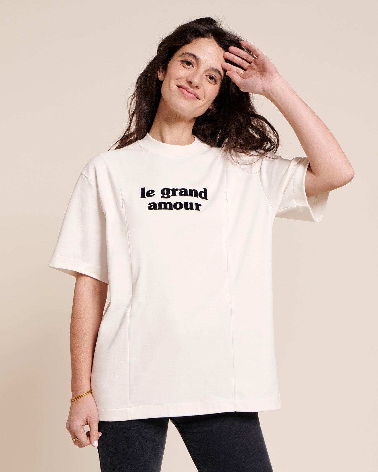 Le T-Shirt D'Allaitement Le Grand Amour En Coton Bio - Blanc
