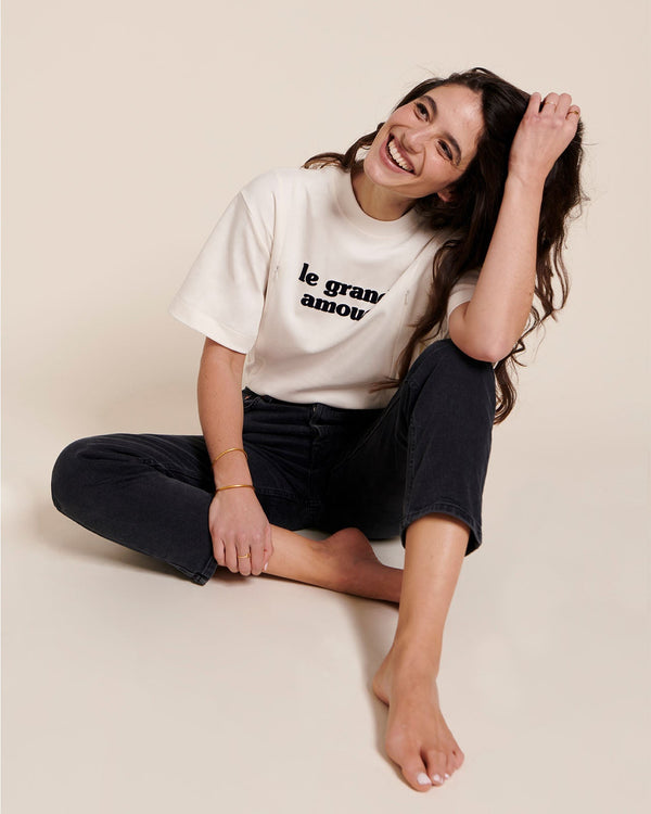 Le T-Shirt D'Allaitement Le Grand Amour En Coton Bio - Blanc