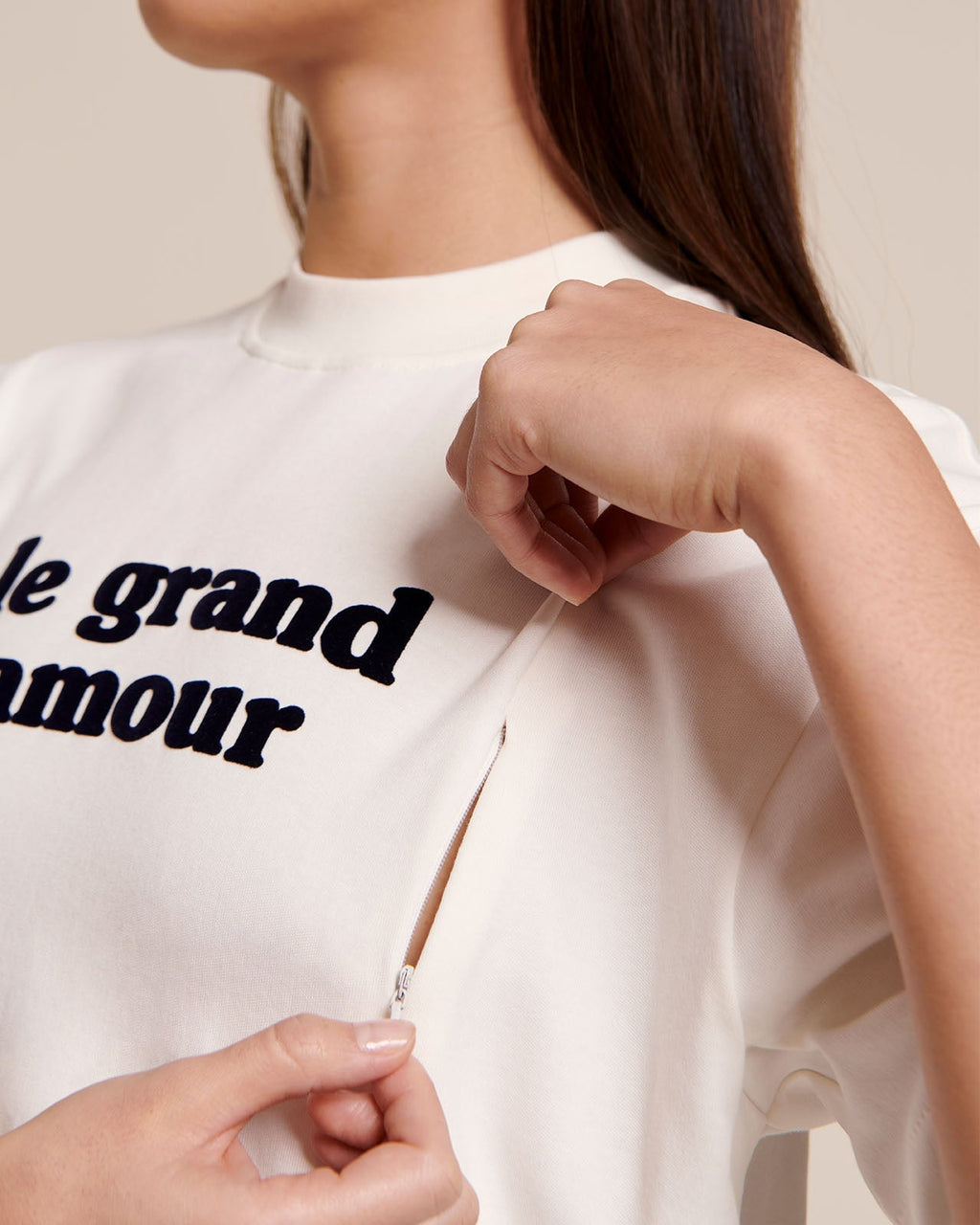 Le T-Shirt D'Allaitement Le Grand Amour En Coton Bio - Blanc