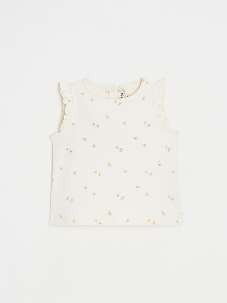 Natalys - T-Shirt Sans Manche Craie - Fille