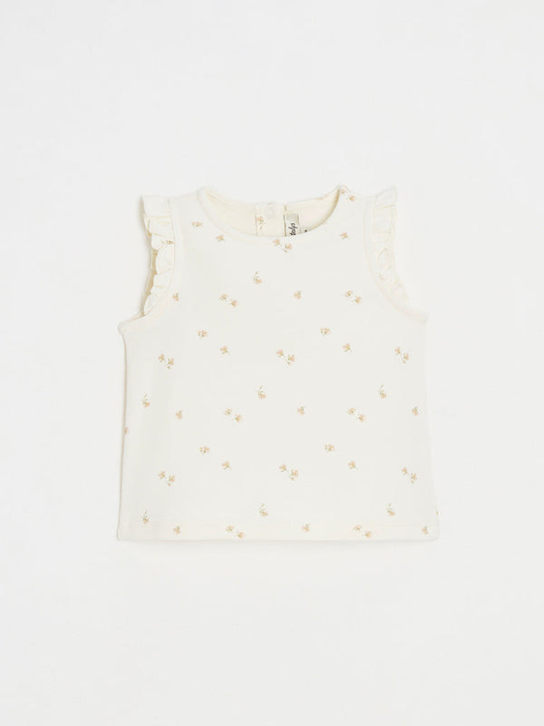 Natalys - T-Shirt Sans Manche Craie - Fille
