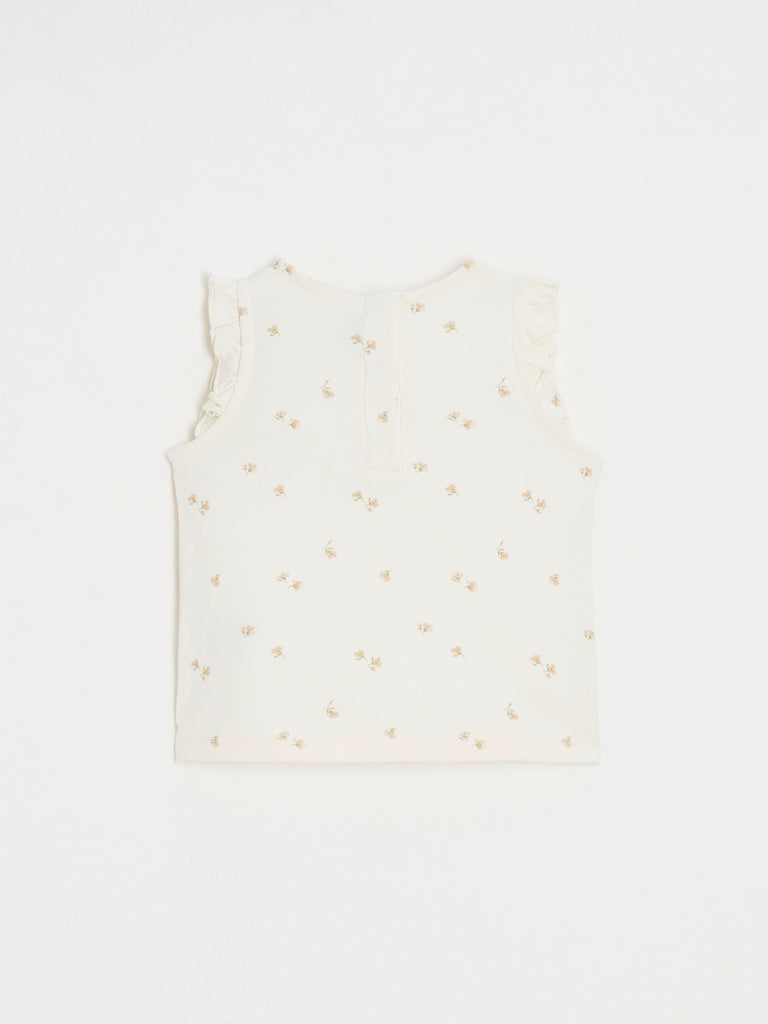 Natalys - T-Shirt Sans Manche Craie - Fille