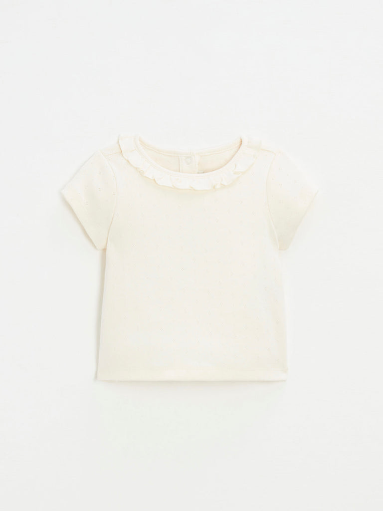 Natalys - T-Shirt Manches Courtes Craie - Fille
